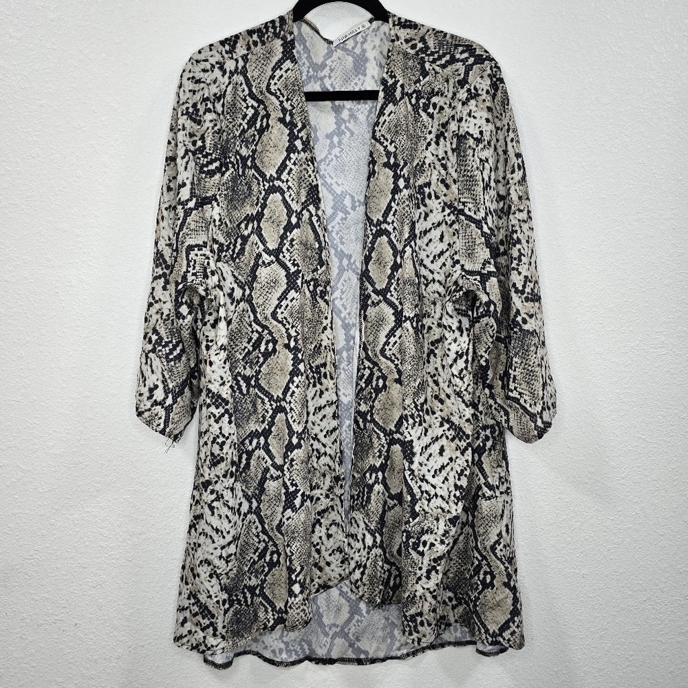 Pink Milly Womens Cardigan Short Sleeve Animal Print Size XL